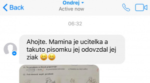 Ondrejova mama je učiteľka. Takúto veselú písomku jej odovzdal jeden žiak