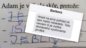 Keď uvidela úlohu svojho syna, skoro odpadla od smiechu: „Mohol toto odovzdať?“