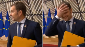 "It's live. Ouu no!" Premiér Igor Matovič sa v Bruseli postaral o veselý živý prenos